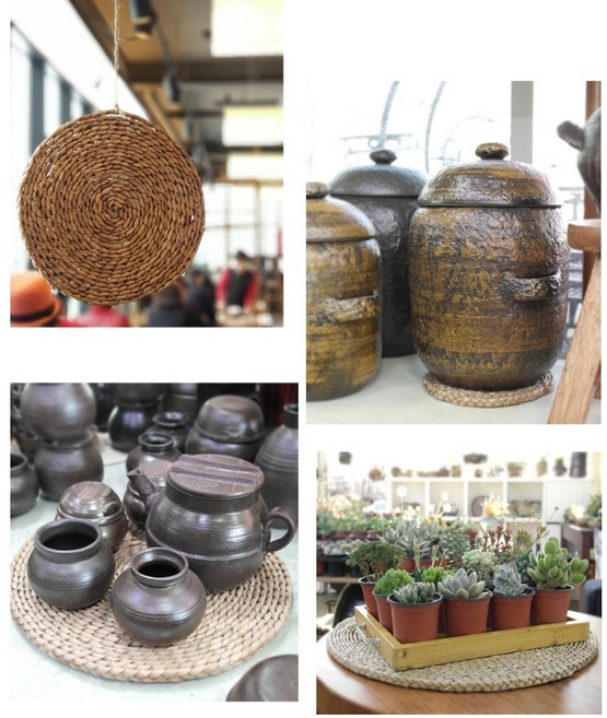 짚방석 라탄 인테리어 방석 짚 왕골 쌀독 카페 바닥 짚받침