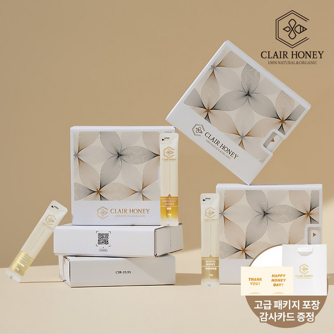 끌레르허니 천연 꿀스틱 아카시아꿀 야생화꿀 밤꿀 30포, 1개, 300g