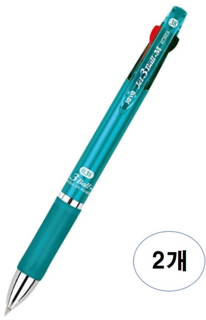 자바펜 제트3볼M 유성볼펜 0.38mm, 0.38 민트, 2개