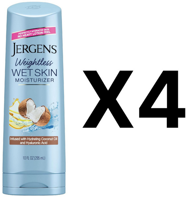 Jergens Wet Skin Moisturizer with Coconut Oil 저겐스 모이스처라이저 코코넛오일 인샤워 로션, 295ml, 4개
