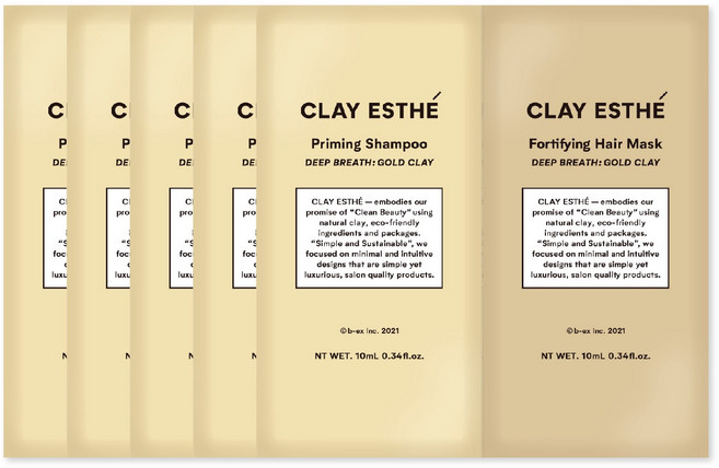 클레이에스테 골드클레이 트라이얼키트 샴푸&헤어마스크 10ml+10ml x 5매입, 5개, 10ml