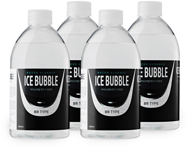아이스버블 브라운 면도기 세정액 4개 500ml 전기면도기 세척액 필립스 파나소닉, 500ml x 4개, +컵 및 핸드워시, 브라운 호환(BR)