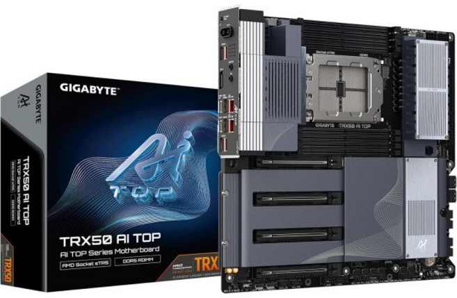 기가바이트 TRX50 AI TOP sTR5 AMD EATX 마더보드 DDR5 PCIe 5.0 M.2 USB4 타입C 와이파이 7 Marvell 10GbE, 기가바이트 TRX50 AI TOP sTR5 AMD EA