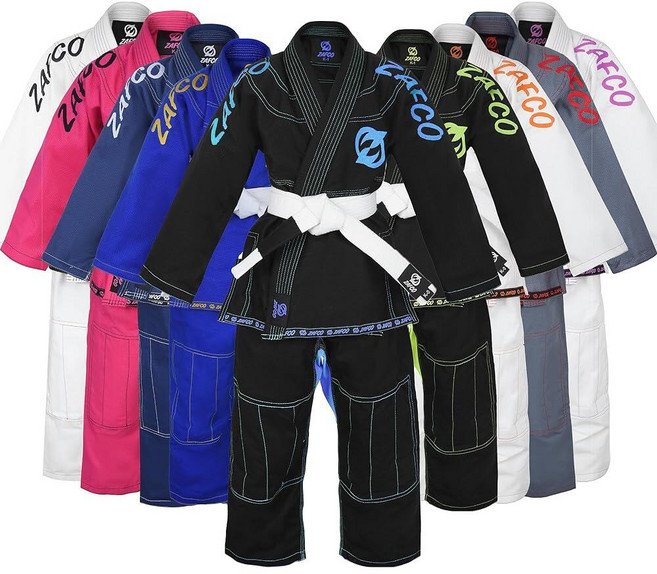 Zafco Sports 브라질리언 주짓수 아동용 주짓수 도복 BJJ 그래플링 기모노 경량 화이트 벨트 화이트. 148240