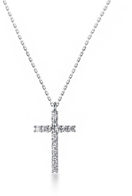에르모사제이 N105 실버 925 크리스 큐빅 십자가 체인 은목걸이