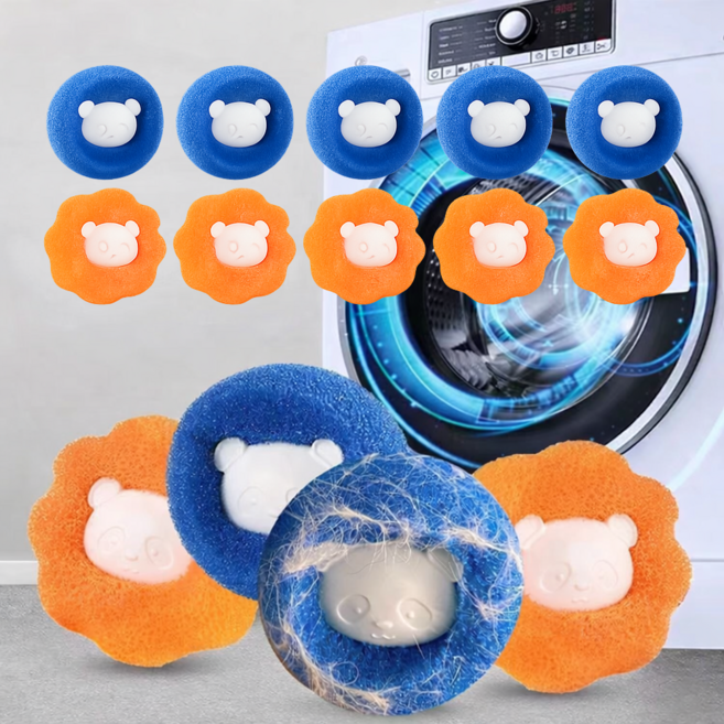 호담즈 먼지흡착 엉킴방지 세탁볼, 10개, 블루+오렌지