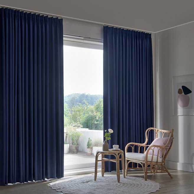 멜란지 4중직 에너지절약 방한 방풍 100% 암막커튼