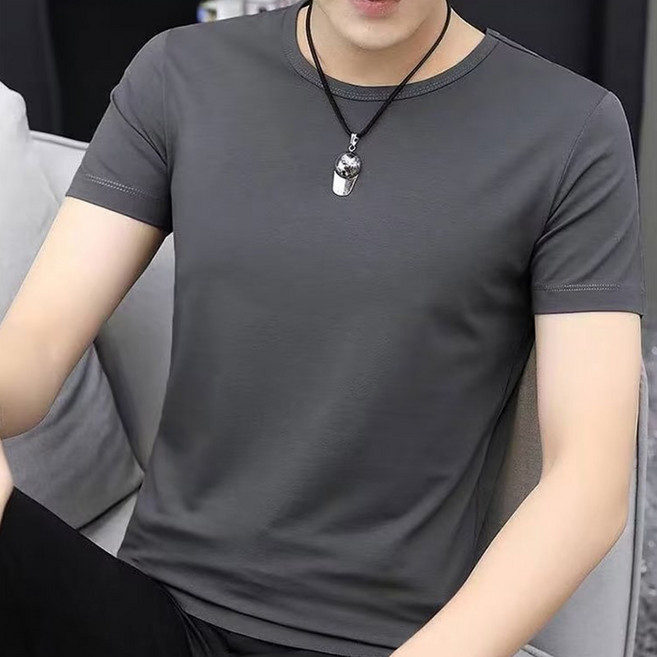 韓版圓領修身短袖T恤 男裝