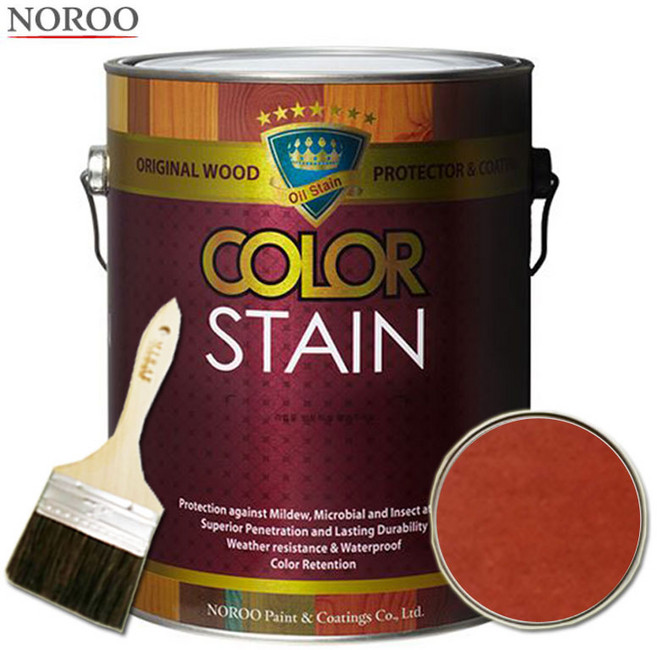 노루페인트 칼라스테인 오일스테인 1.9L + 붓 세트, 체리2, 1개