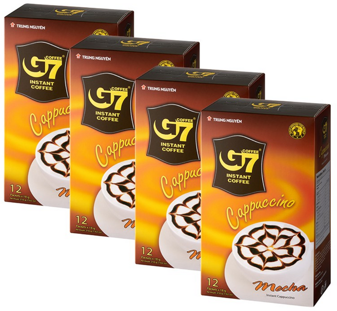 G7 카푸치노 모카 커피믹스 수출용, 18g, 12개입, 5개