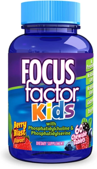 Focus Factor 키즈 컴플리트 데일리 츄어블 비타민 브레인 기능 60캡슐, 1개, 60정 - 쿠팡