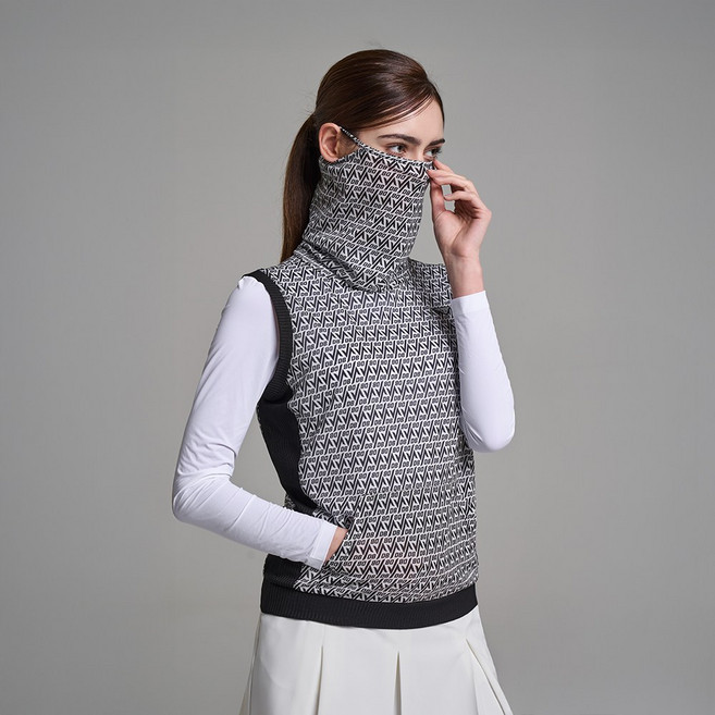 다운블로우 여성 스포츠 기능성 골프웨어 시스루 메쉬 망사 귀걸이 조끼 DB 2507