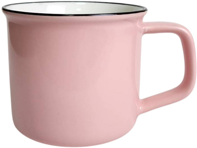 仿琺瑯馬克杯 280mL 咖啡杯 早餐杯, 1個, 粉紅色