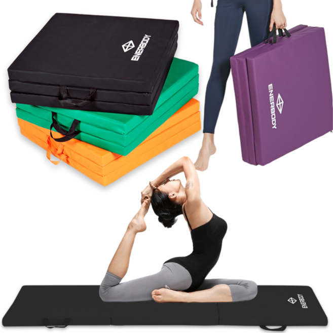 두꺼운 3단 요가매트 50MM 접이식 홈트 층간소음, 1개, 그린