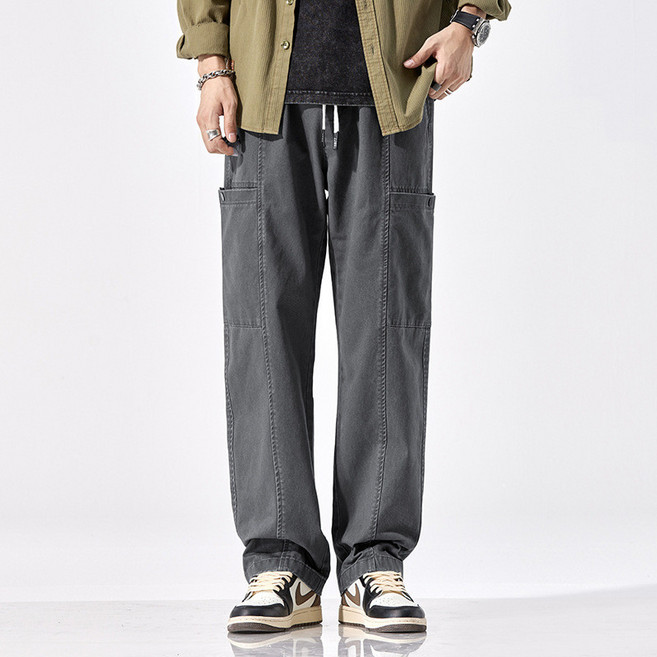 美式工裝褲 多口袋 韓版寬鬆束腳褲 休閒九分工作褲