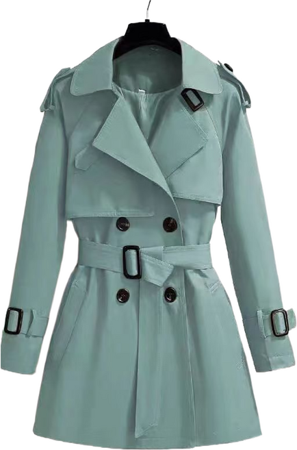 셀럽당 쇼트 트렌치코트 여 하프기장 슬림핏 봄가을 얇은 코트M1807