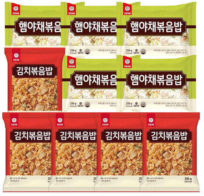 천일식품 햄야채볶음밥 +김치볶음밥, 5개, 250g