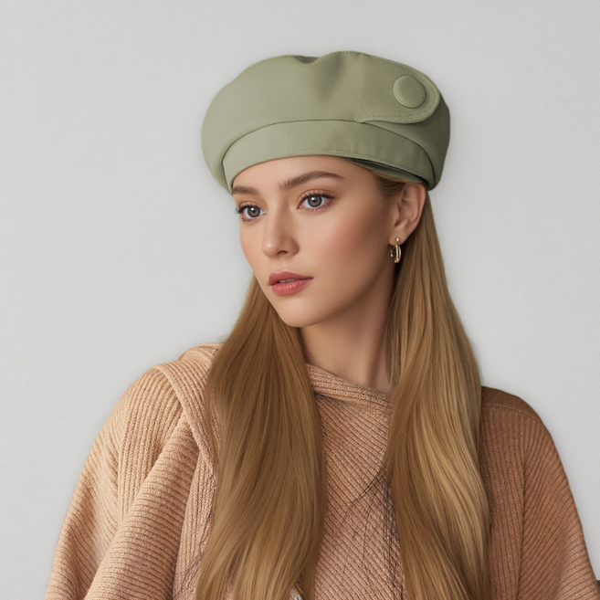 여성을 위한 달콤하고 시원한 핫걸 데님 베레모 니치 디자인 큰 머리 둘레 팔각형 모자 얼굴을 보여주는 작은 베레모 모자