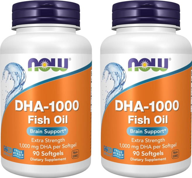 나우푸드 DHA-1000 피쉬 오일 1000mg 소프트젤, 90정, 2개