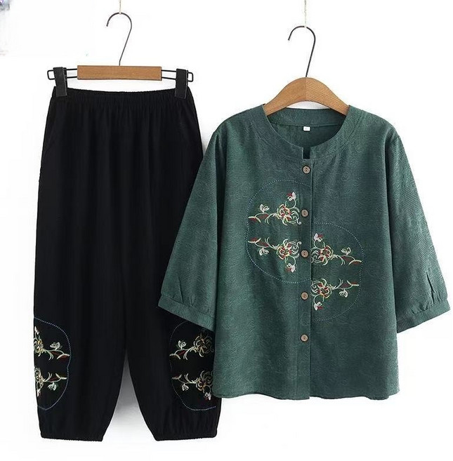 자칠 여성 생활한복 자수세트 면마 개량한복 법복 절복