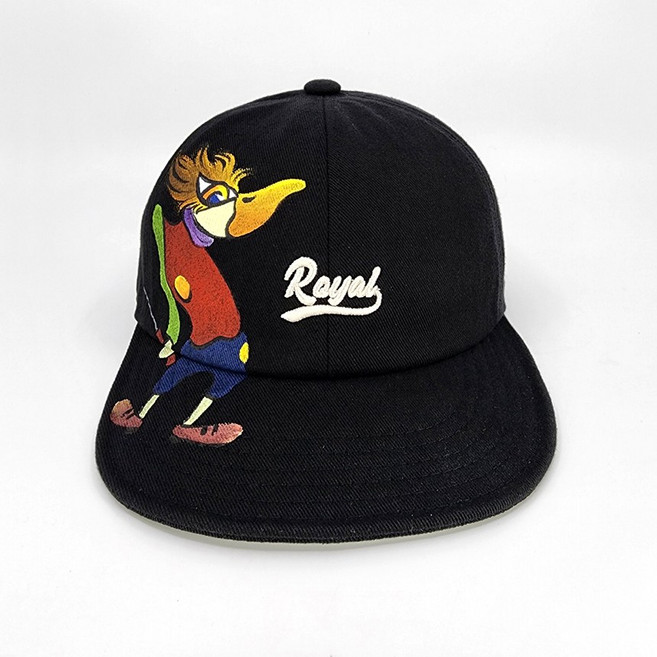 볼캡 골프챙모자 핸드메이드 세미스냅백 2종 알바트로스 그림 캡모자, 1개, 블랙