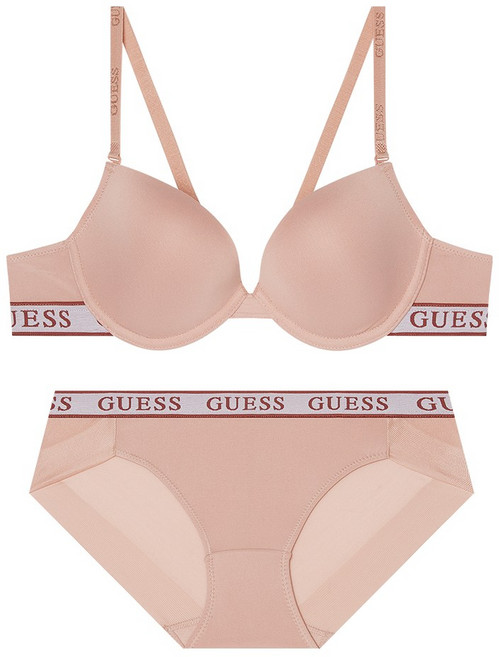 게스언더웨어 게스 언더웨어 화이트 밴딩 브라 팬티 세트