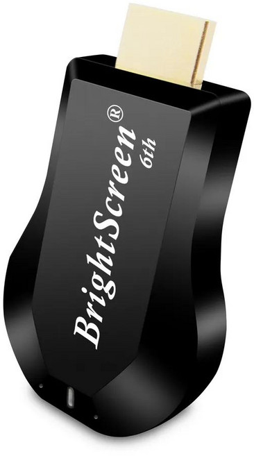 【六代BrightScreen】高清款全自動HDMI無線影音電視棒, 1個, 黑