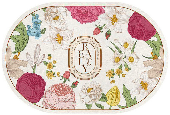 리버그린 빨아쓰는 말랑 규조토 발매트 러블리타입, 컬러 플라워, 1개