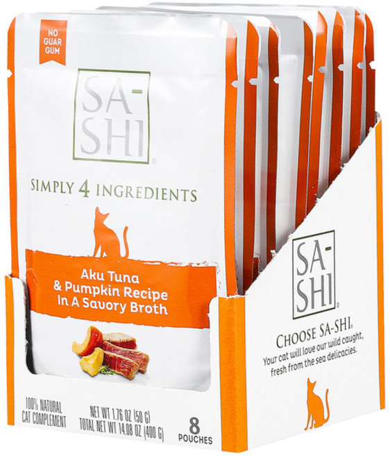 로우즈 사시 참치 호박 주식파우치 8p, 8개, 50g