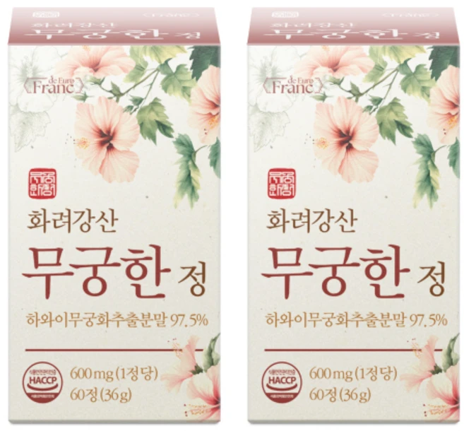 정품 화려강산 무궁한 정 [97.5%] 식약청인증 해썹, 2개, 60정 - 쿠팡