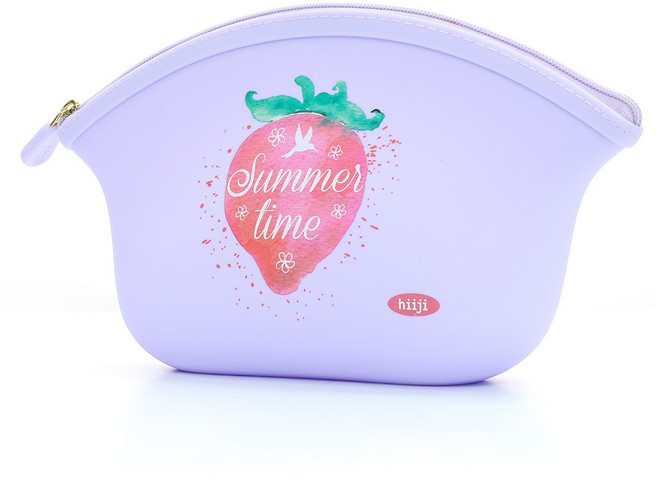 히지 방수 실리콘 중형 만두 파우치 손가방 세면백 수영 물놀이 가방 스트로베리