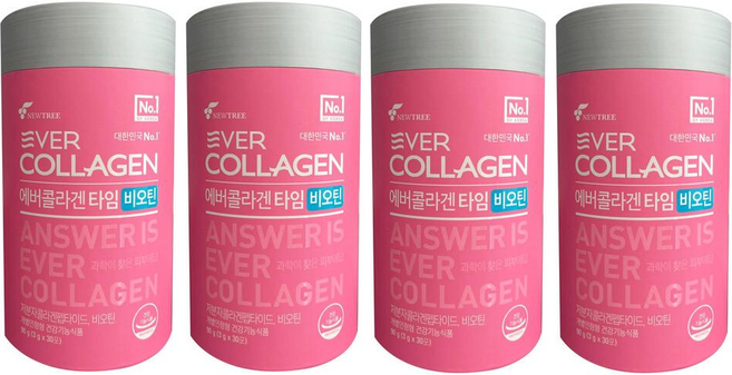 에버콜라겐 타임 비오틴 + 미니쇼핑백 구성, 90g, 4박스