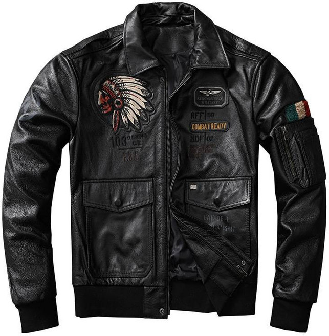 AERONAUTICA MILITARE 真皮飛行外套 頭層牛皮皮衣