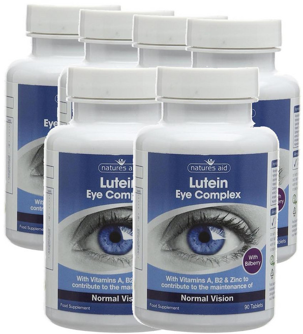 영국 네이처스 에이드 natures aid Lutein Eye Complex 루테인 아이 콤플렉스 with 빌베리, 6개, 90정