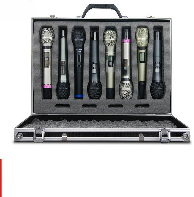 휴대용 마이크 가방 8피스 충격방지 충격 방지 보관함 마이크용