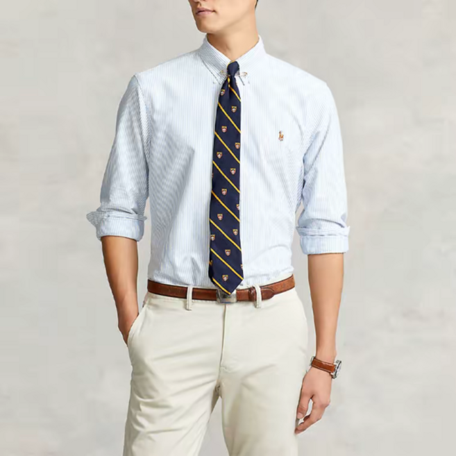 폴로랄프로랜 남녀공용 코튼 셔츠 클래식핏 긴팔 스트라이프