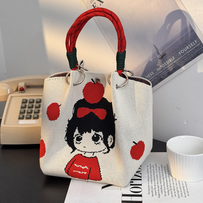 [수납이 편한] 요술항아리 니트 미니 토트백 가방 16종/진주가방고리포함