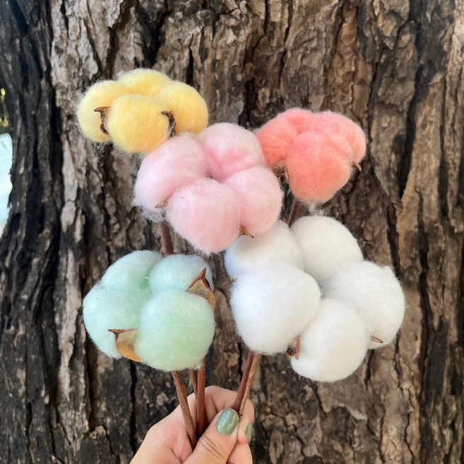 CANLONGER FLOWER 棉花 多色裝飾花材 單朵小份量 手工藝品花材, 1個, 34粉桃