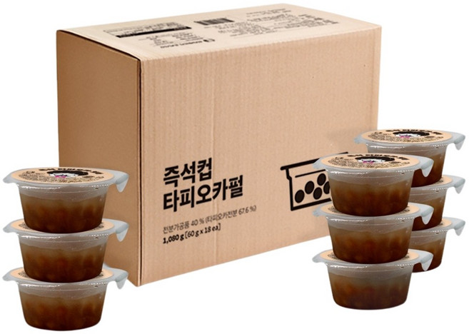 즉석 타피오카 블랙 펄 (컵타입) 60g(18입), 60g, 18개