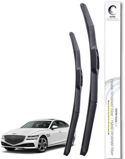 레이븐 제네시스 G70 G80 G90 EQ900 하이브리드 와이퍼 운전석+조수석 세트 슈팅브레이크, 전면 와이퍼세트, 더뉴 G80 (RG3: 20년~현재) 2616
