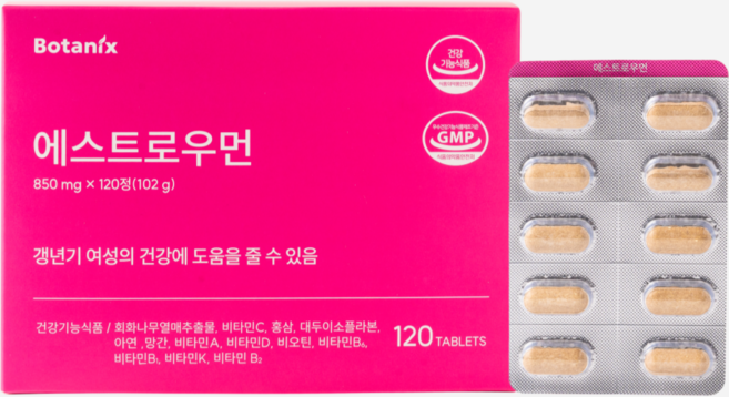 에스트로우먼 갱년기 여성 건강 회화나무추출물 영양제, 1박스, 120정