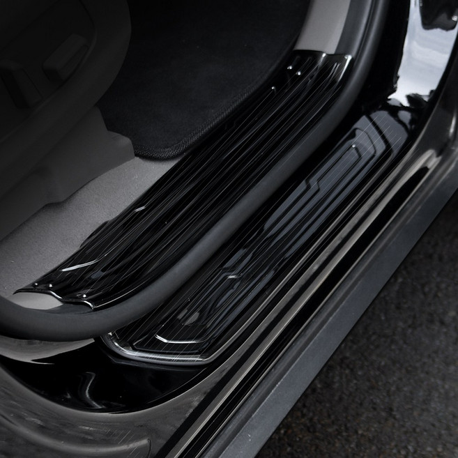 카스타 호환 더 뉴 카니발 KA4 튜닝 도어스커프 커버, 카니발 KA4 페이스리프트, 기타, (블랙) 1열 도어스커프 커버 4P