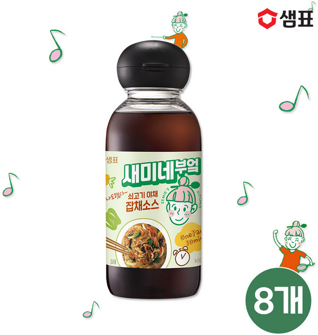 샘표 새미네부엌 쇠고기 야채 잡채소스, 300g, 8개