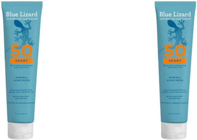 Blue Lizard 블루리자드 스포츠 미네랄 선크림 SPF 50 로션, 2개, 148ml