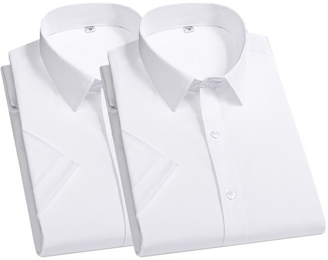 1+1 티나 남성 필수 정장 베이직 드레스 반팔 와이셔츠 2매 세트