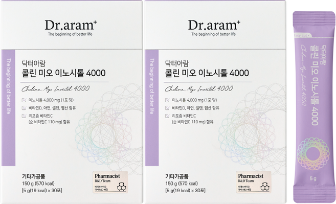닥터아람 콜린 미오 이노시톨 4000, 2개, 150g