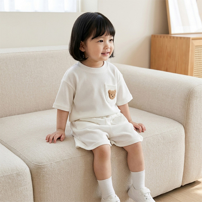 몽실이 골지베어 반팔 상하복 여름 외출복 유아 여아 남아