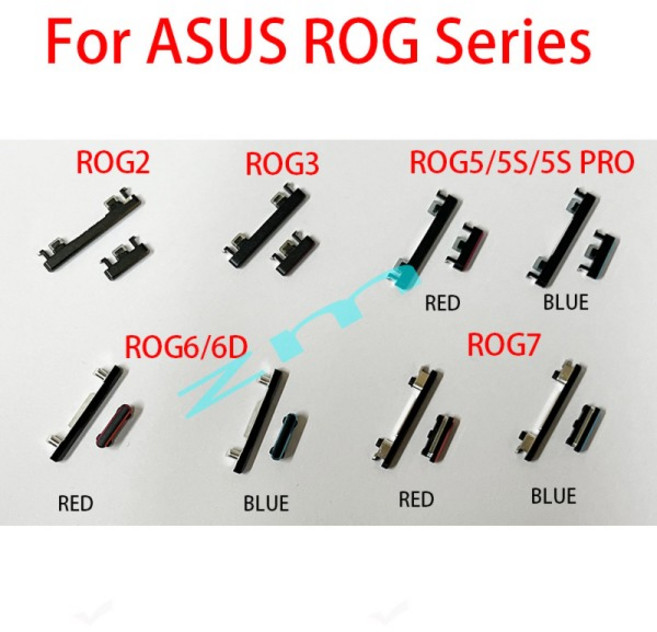 전원 켜기 끄기 볼륨 버튼 사이드 키 교체 부품 ASUS ROG 휴대폰 2 3 5 6 7 Rog3 ZS660KL ZS673KS, 02 ROG 7-Red