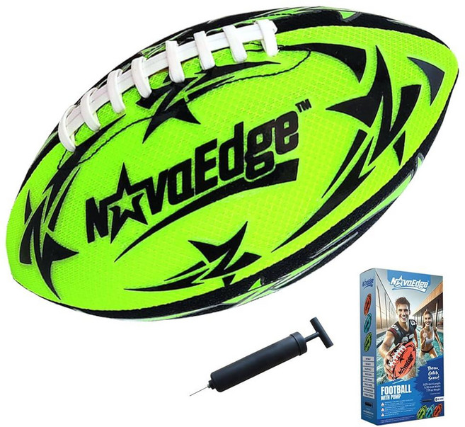 NovaEdge Hydro Water Football 2팩 - 23.5cm(9.25인치) 방수 수영장 미식축구공 더블 레이스 어린이 청소년 및 성인용 경량 그립 볼 해변