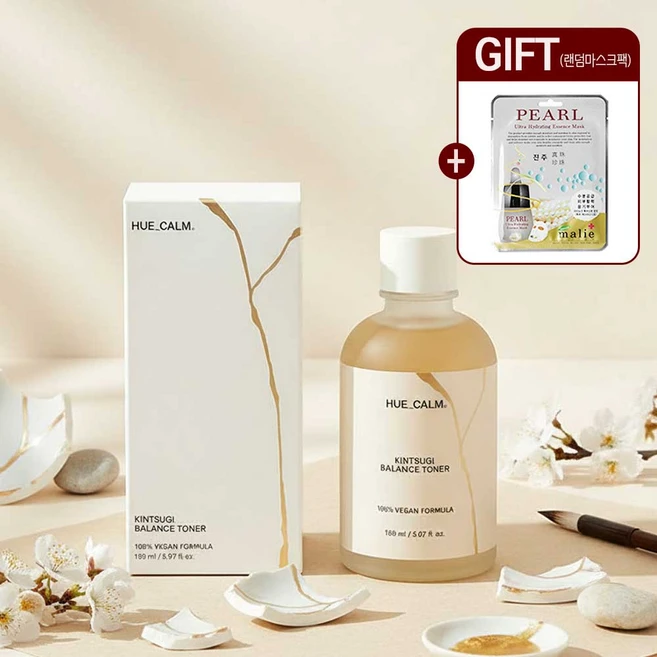 휴캄 비건 킨츠키 밸런스 토너+랜덤마스크팩1매증정, 1개, 150ml - 쿠팡